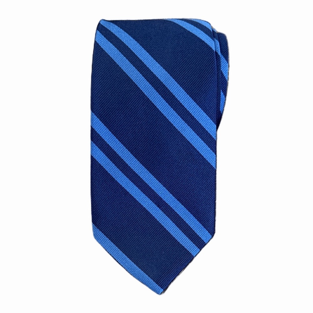 J.Crew Men’s Vintage 100% Italian Silk Striped Blue/Navy Tie